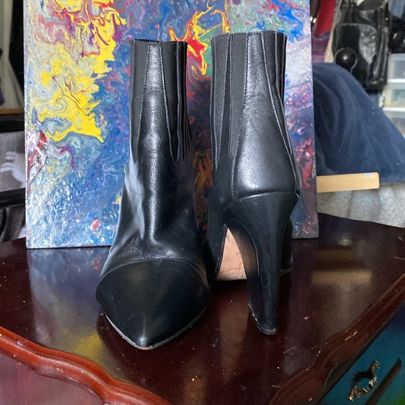Maria Brotans ankle boots black skinny wide heel Y2K 90's Trending - Picture 2 of 7